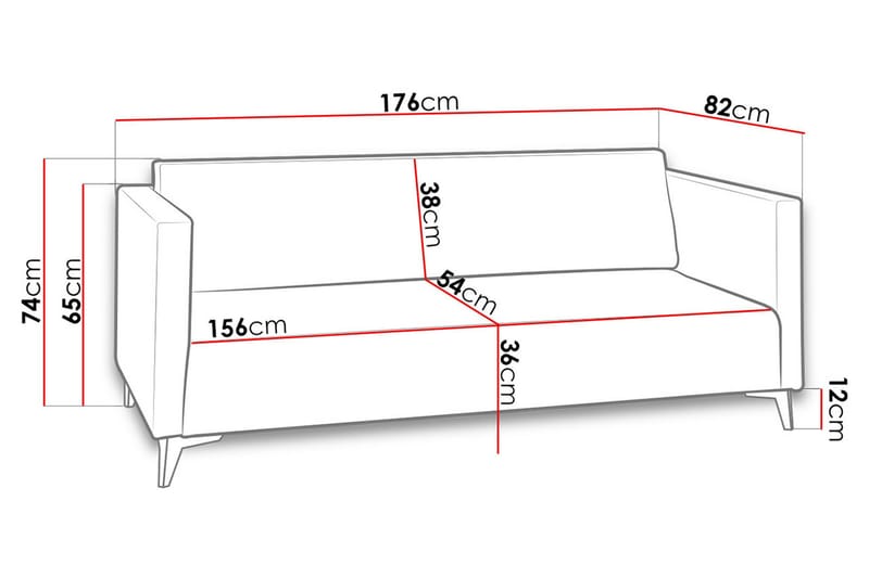 Szafir 3-seter Sofa 82x176 cm - Hvit - Møbler - Sofaer - Sovesofaer