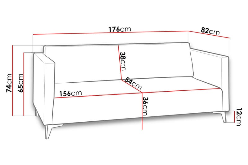 Szafir 3-seter Sofa 82x176 cm - Hvit - Sovesofaer - 3 seters sovesofa - Fløyel sofaer