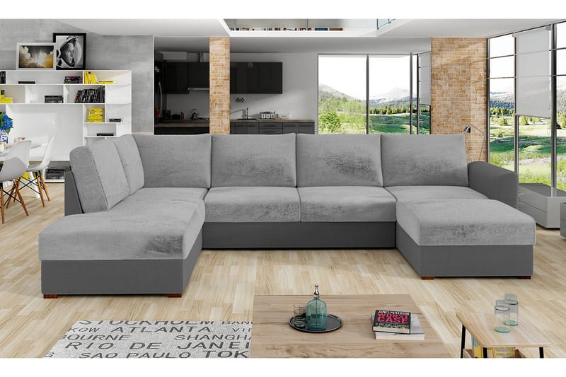 Taberk 3-seters Hjørnesovesofa - Grå - Møbler - Sofaer - Sovesofaer