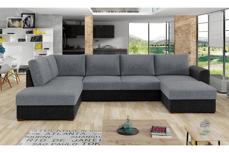 Taberk 3-seters Hjørnesovesofa - Grå - Møbler - Sofaer - Sovesofaer