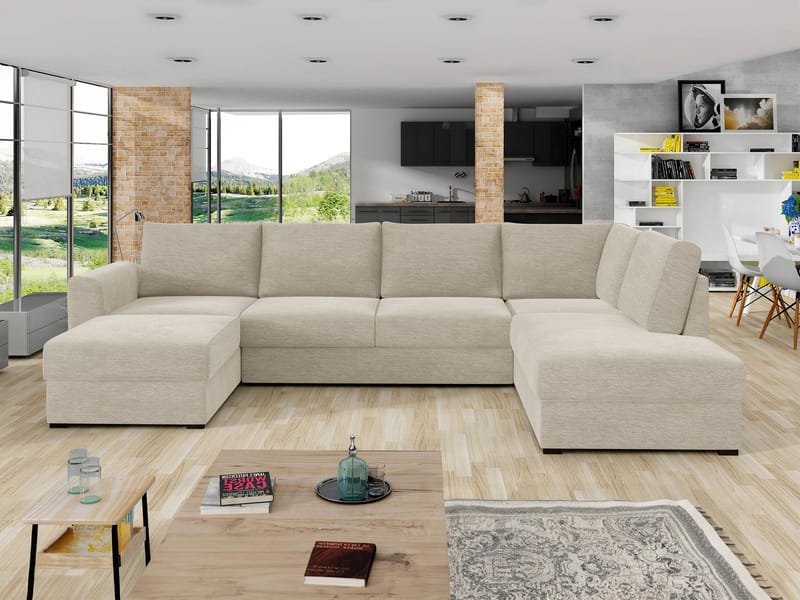 Taberk 5-seters U-sofa med Divan Venstre - Møbler - Sofaer - Sovesofaer