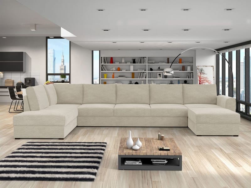 Taberk Large 6-seters U-sofa med Divan Høyre - Møbler - Sofaer - Sovesofaer