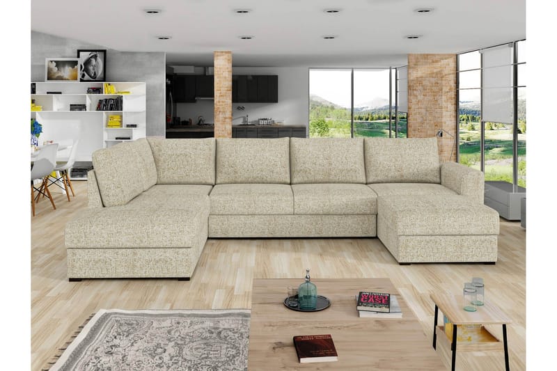 Taberk Sovesofa med Divan och Schäslong 4-sits - Beige - Møbler - Sofaer - Sovesofaer