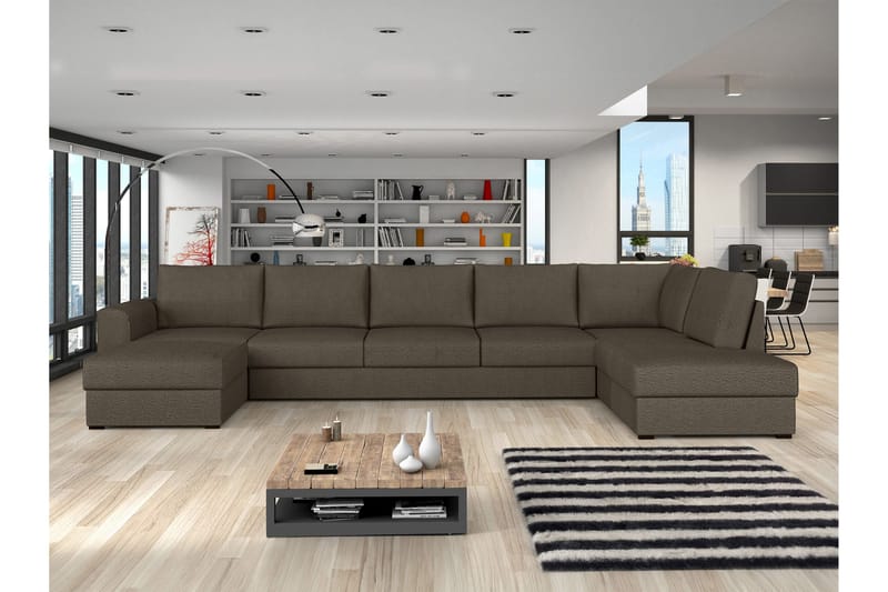 Taberk Sovesofa med Divan och Schäslong 5-sits - Brun - Møbler - Sofaer - Sovesofaer