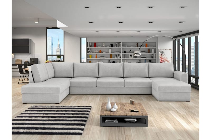 Taberk Sovesofa med Divan och Schäslong 5-sits - Grå - Møbler - Sofaer - Sovesofaer