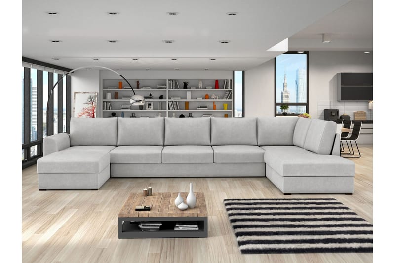 Taberk Sovesofa med Divan och Schäslong 5-sits - Grå - Møbler - Sofaer - Sovesofaer