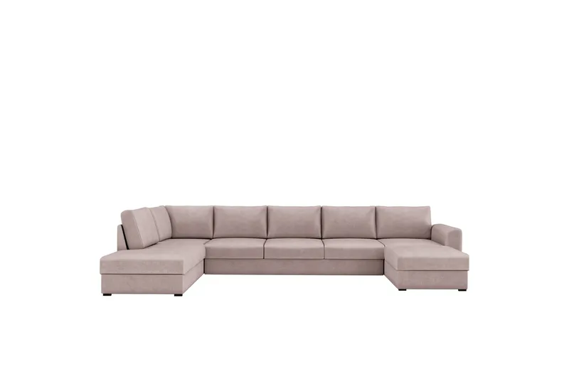 Taberk Sovesofa med Divan och Schäslong 5-sits - Rosa - Møbler - Sofaer - Sovesofaer