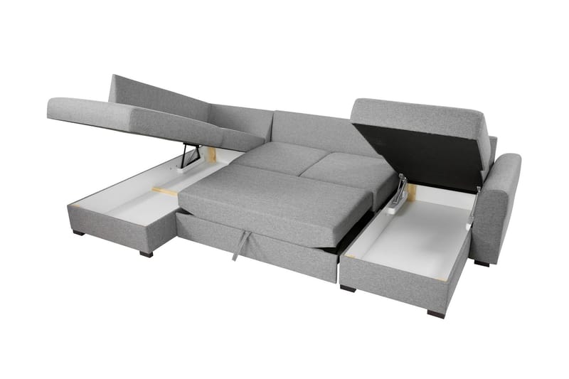 Taberk Sovesofa med Sjeselong og Dobbel Sjeselong 4-seter i Bouclé - Grønn - Møbler - Sofaer - Sovesofaer