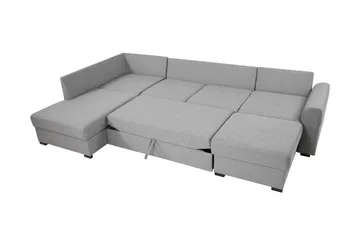 Taberk Sovesofa med Sjeselong og Dobbel Sjeselong 4-seter i Bouclé - Grønn - Møbler - Sofaer - Sovesofaer