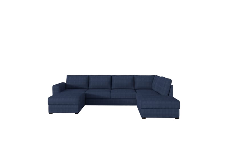 Taberk Sovesofa med Sjeselong og Dobbel Sjeselong 4-seter i Chenille - Blå - Møbler - Sofaer - Sovesofaer