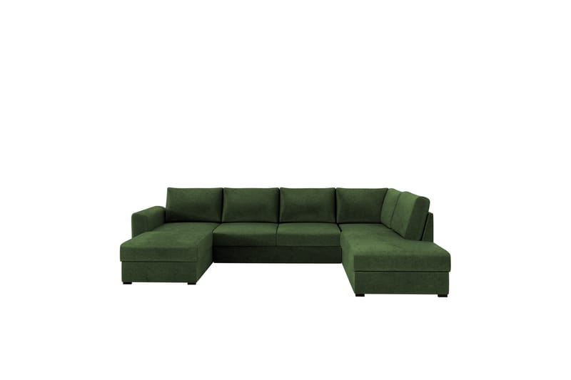 Taberk Sovesofa med Sjeselong og Dobbel Sjeselong 4-seter i Chenille - Grønn - Møbler - Sofaer - Sovesofaer