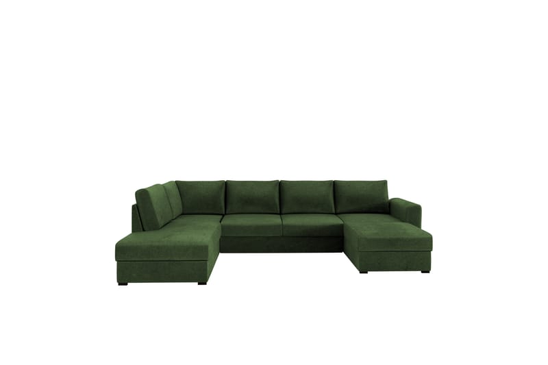 Taberk Sovesofa med Sjeselong og Dobbel Sjeselong 4-seter i Chenille - Grønn - Møbler - Sofaer - Sovesofaer