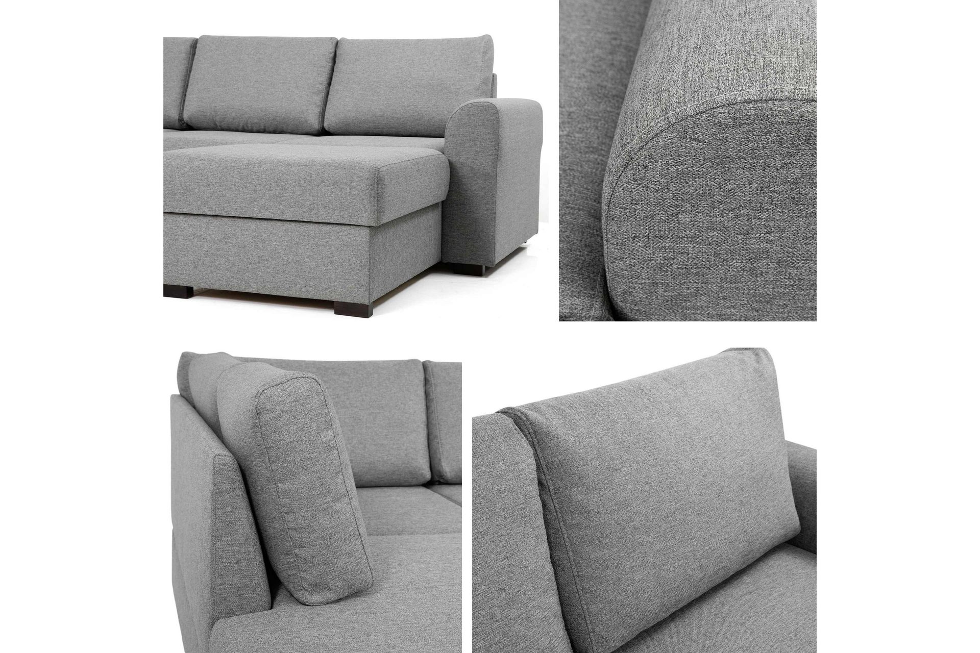 Taberk Sovesofa med Sjeselong og Dobbel Sjeselong 4-seter i Chenille - Oransje - Møbler - Sofaer - Sovesofaer