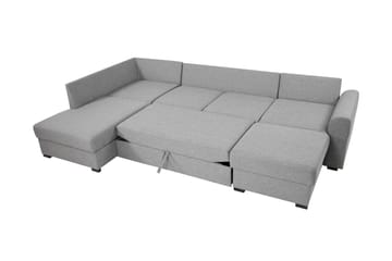 Taberk Sovesofa med Sjeselong og Dobbel Sjeselong 4-seter i Chenille - Oransje - Møbler - Sofaer - Sovesofaer