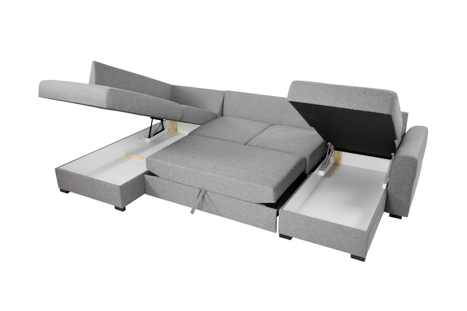 Taberk Sovesofa med Sjeselong og Dobbel Sjeselong 4-seter i Chenille - Oransje - Møbler - Sofaer - Sovesofaer