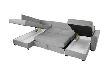 Taberk Sovesofa med Sjeselong og Dobbel Sjeselong 4-seter i Chenille - Oransje - Møbler - Sofaer - Sovesofaer