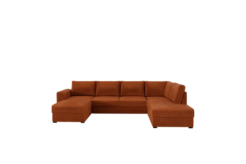 Taberk Sovesofa med Sjeselong og Dobbel Sjeselong 4-seter i Chenille - Oransje - Møbler - Sofaer - Sovesofaer