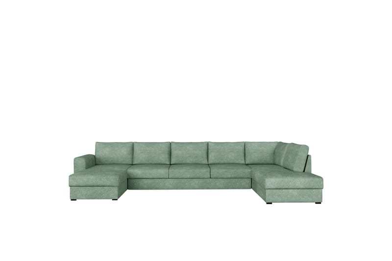 Taberk Sovesofa med Sjeselong og Dobbel Sjeselong 5-seter i Bouclé - Grønn - Møbler - Sofaer - Sovesofaer