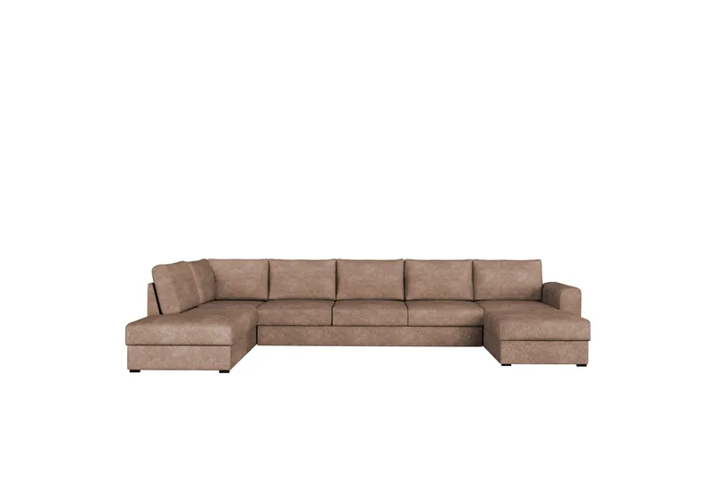 Taberk Sovesofa med Sjeselong og Dobbel Sjeselong 5-seter i Bouclé, Rosa