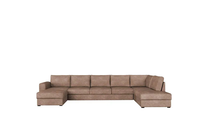 Taberk Sovesofa med Sjeselong og Dobbel Sjeselong 5-seter i Bouclé, Rosa