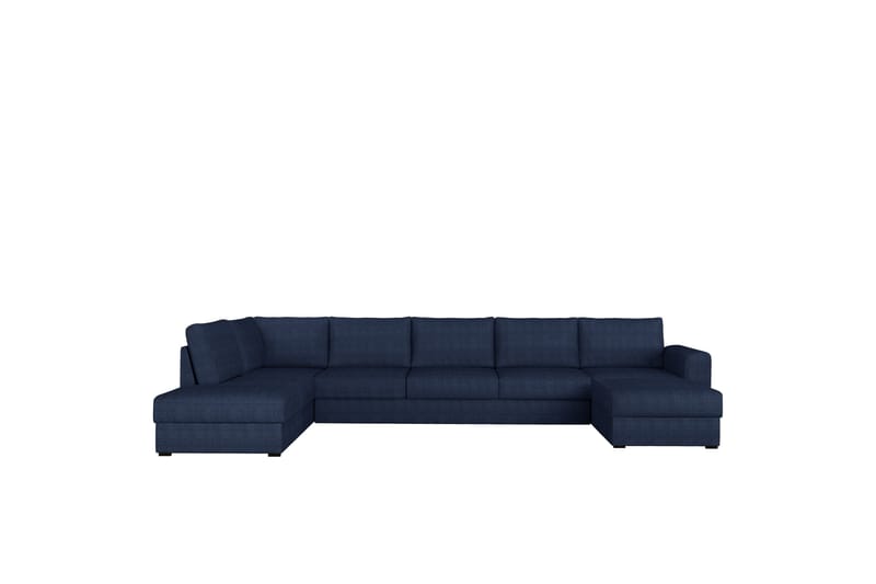 Taberk Sovesofa med Sjeselong og Dobbel Sjeselong 5-seter i Chenille, Blå