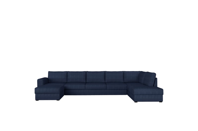 Taberk Sovesofa med Sjeselong og Dobbel Sjeselong 5-seter i Chenille - Blå - Møbler - Sofaer - Sovesofaer