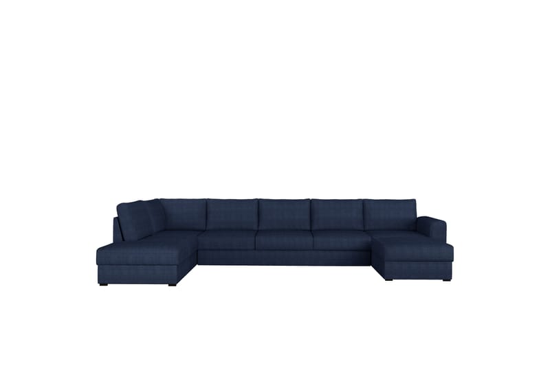 Taberk Sovesofa med Sjeselong og Dobbel Sjeselong 5-seter i Chenille - Blå - Møbler - Sofaer - Sovesofaer