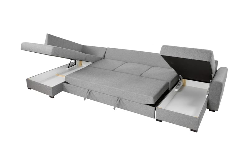 Taberk Sovesofa med Sjeselong og Dobbel Sjeselong 5-seter i Chenille - Grønn - Møbler - Sofaer - Sovesofaer