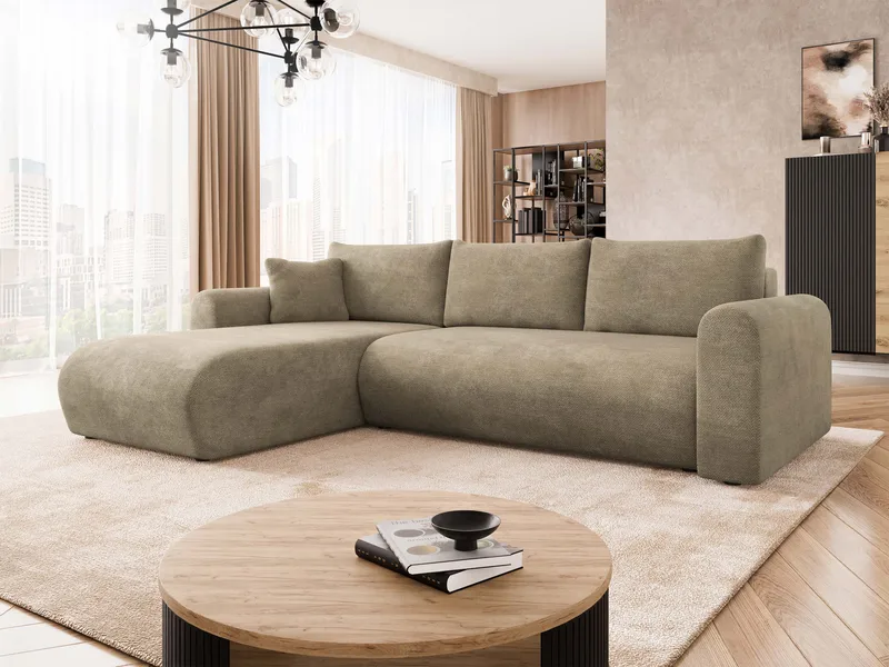 Tacon 3-seters sovesofa med divan - beige - Møbler - Sofaer - Sovesofaer