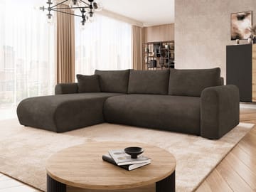 Tacon 3-seters sovesofa med divan - brun - Møbler - Sofaer - Sovesofaer