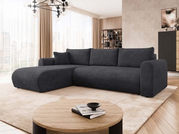 Tacon 3-seters sovesofa med divan - svart - Møbler - Sofaer - Sovesofaer