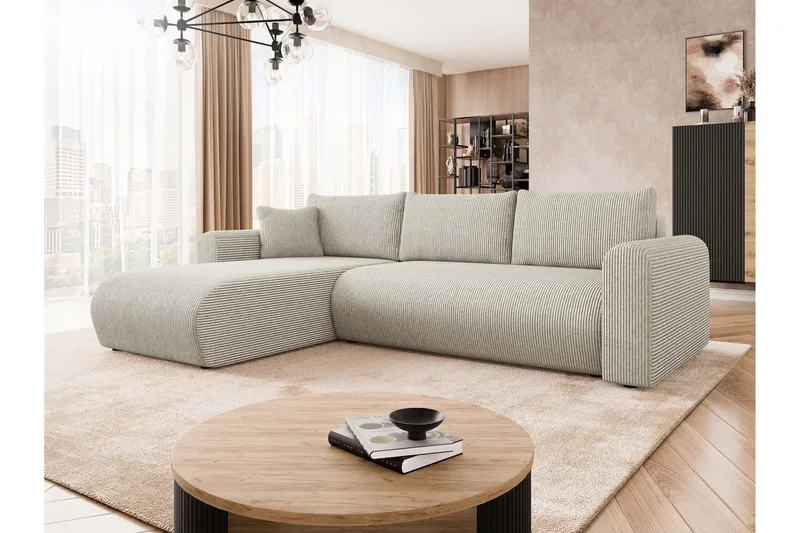 Tacon Sovesofa Med 3-Seters Divan - Beige - Møbler - Sofaer - Sovesofaer