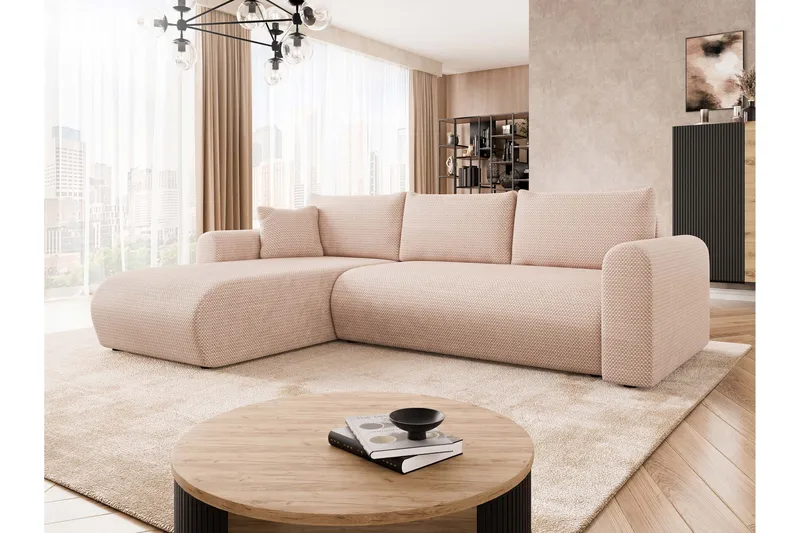 Tacon Sovesofa Med 3-Seters Divan - Beige/Grå - Møbler - Sofaer - Sovesofaer