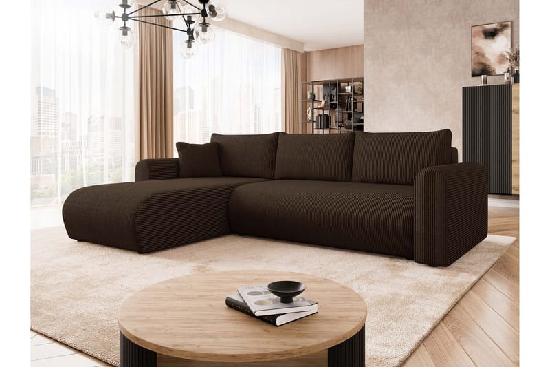 Tacon Sovesofa Med 3-Seters Divan - Brun - Møbler - Sofaer - Sovesofaer