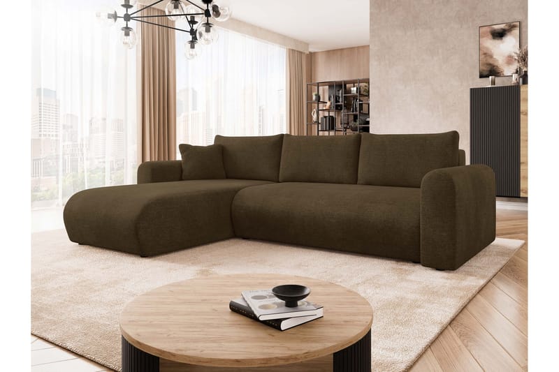 Tacon Sovesofa Med 3-Seters Divan - Brun - Møbler - Sofaer - Sovesofaer