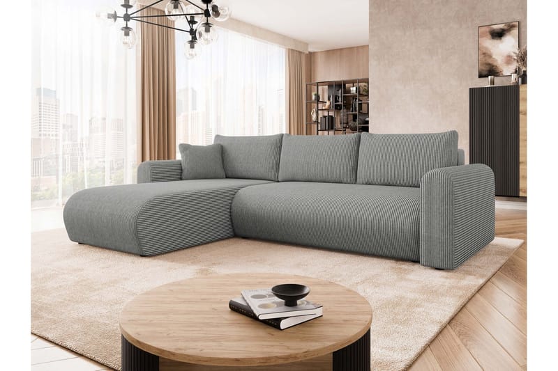 Tacon Sovesofa Med 3-Seters Divan - Grå - Møbler - Sofaer - Sovesofaer