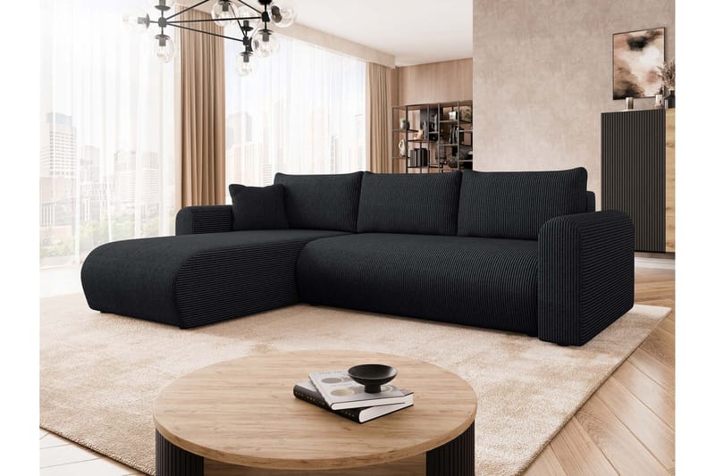 Tacon Sovesofa Med 3-Seters Divan - Svart - Møbler - Sofaer - Sovesofaer