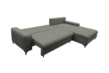 Talby 3-seter Høyre L-formet Hjørnesovesofa 135x255 cm med Oppbevaring i Stoff - Grå - Møbler - Sofaer - Sovesofaer