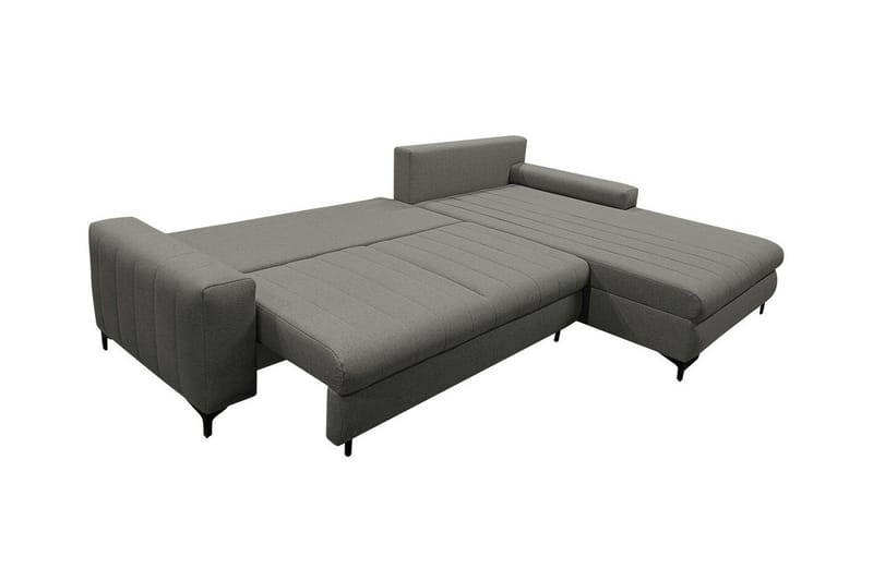 Talby 3-seter Høyre L-formet Hjørnesovesofa 135x255 cm med Oppbevaring i Stoff - Grå - Møbler - Sofaer - Sovesofaer