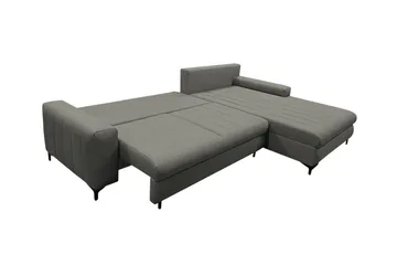 Talby 3-seter Høyre Sovesofa 135x255 cm med Oppbevaring i Stoff - Grå - Møbler - Sofaer - Sovesofaer