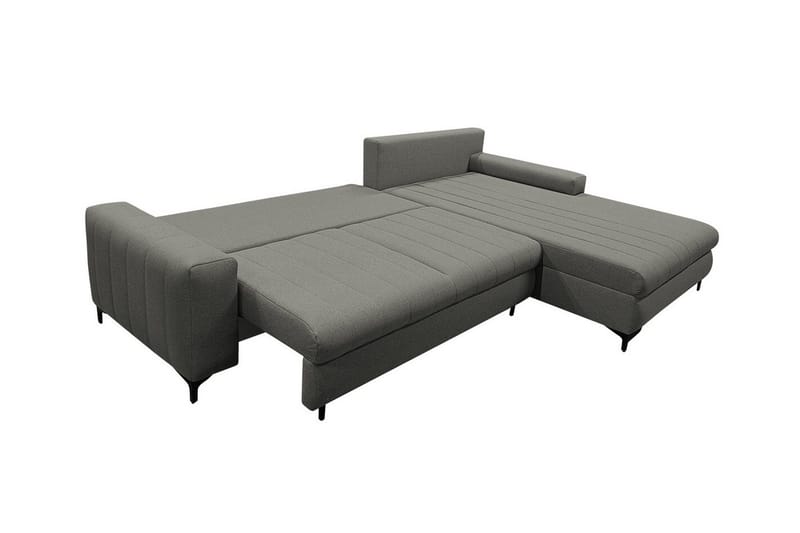 Talby 3-seter Høyre Sovesofa 135x255 cm med Oppbevaring i Stoff - Grå - Møbler - Sofaer - Sovesofaer
