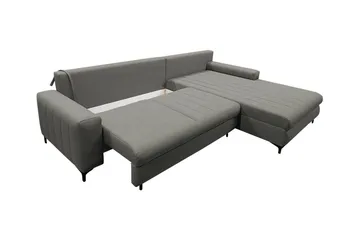 Talby 3-seter Høyre Sovesofa 135x255 cm med Oppbevaring i Stoff - Grå - Møbler - Sofaer - Sovesofaer