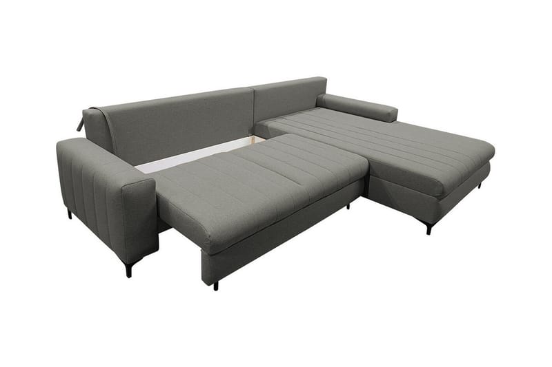 Talby 3-seter Høyre Sovesofa 135x255 cm med Oppbevaring i Stoff - Grå - Møbler - Sofaer - Sovesofaer