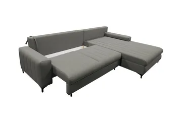 Talby 3-seter Høyre Sovesofa 135x255 cm med Oppbevaring i Stoff - Gråbeige - Møbler - Sofaer - Sovesofaer
