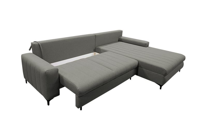 Talby 3-seter Høyre Sovesofa 135x255 cm med Oppbevaring i Stoff - Gråbeige - Møbler - Sofaer - Sovesofaer