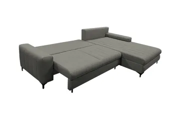 Talby 3-seter Høyre Sovesofa 135x255 cm med Oppbevaring i Stoff - Gråbeige - Møbler - Sofaer - Sovesofaer