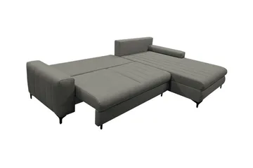 Talby 3-seter Høyre Sovesofa med Oppbevaring og Kanalsteppet i Stoff - Beige - Møbler - Sofaer - Sovesofaer