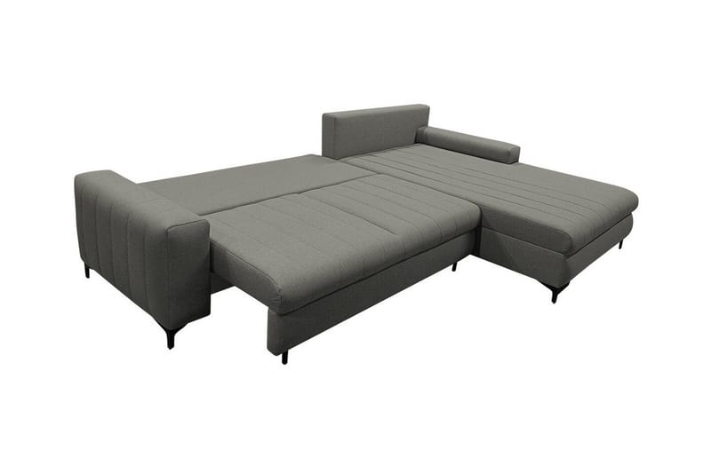 Talby 3-seter Høyre Sovesofa med Oppbevaring og Kanalsteppet i Stoff - Beige - Møbler - Sofaer - Sovesofaer
