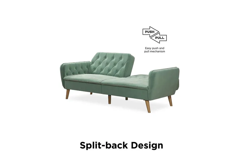 TallulaH 2-seters Sovesofa Fløyel/Lysegrønn - Novogratz - Møbler - Sofaer - Sovesofaer