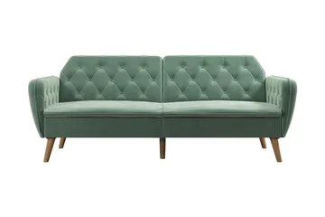 TallulaH 2-seters Sovesofa Fløyel/Lysegrønn - Novogratz - Møbler - Sofaer - Sovesofaer